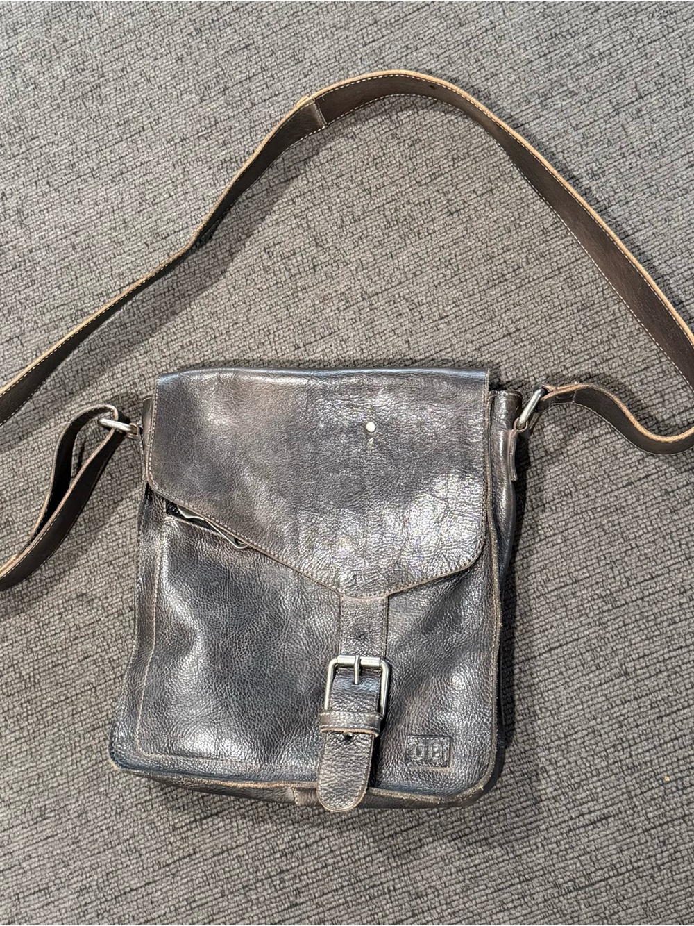 Men's Dark Brown Leather Crossbody Bag - Classic Messenger